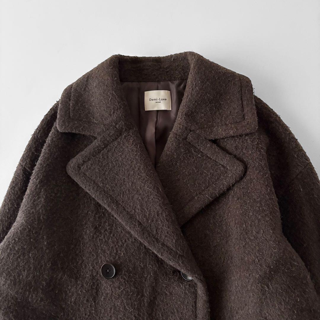 定価64,900円　デミルクスビームス　ナッピングウール　ダブルブレストコート