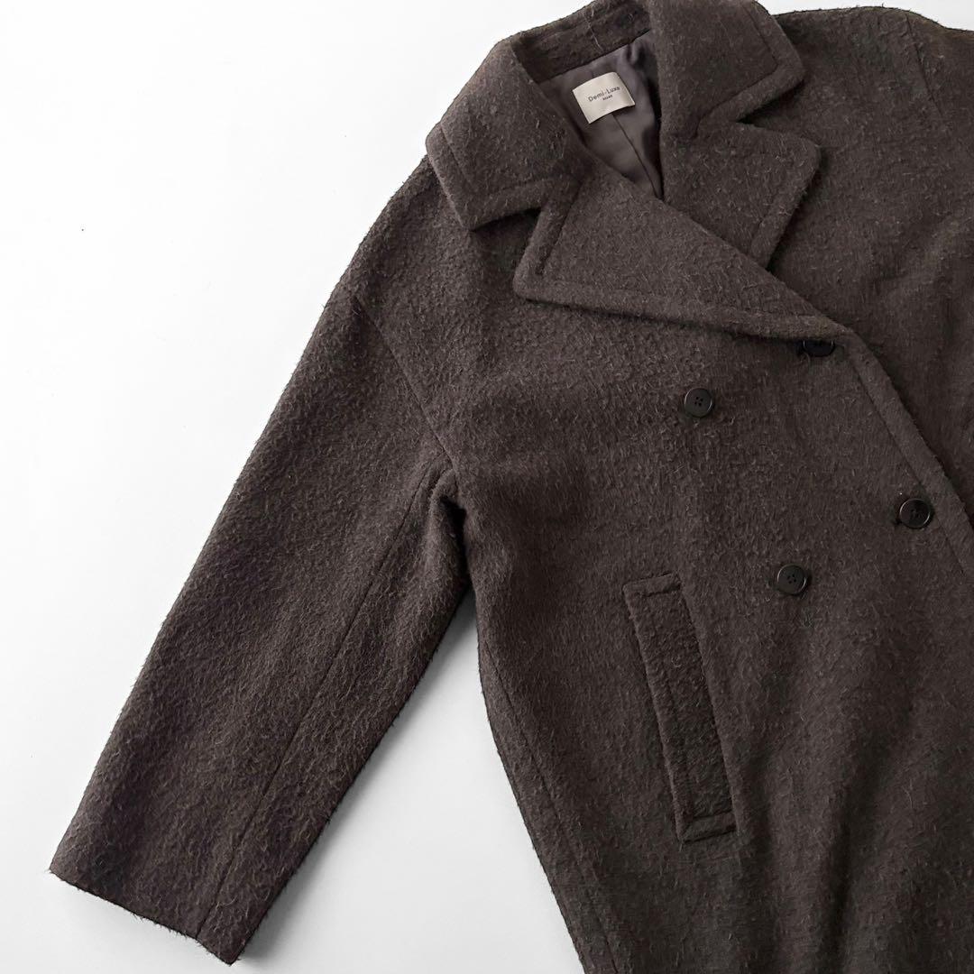 定価64,900円　デミルクスビームス　ナッピングウール　ダブルブレストコート