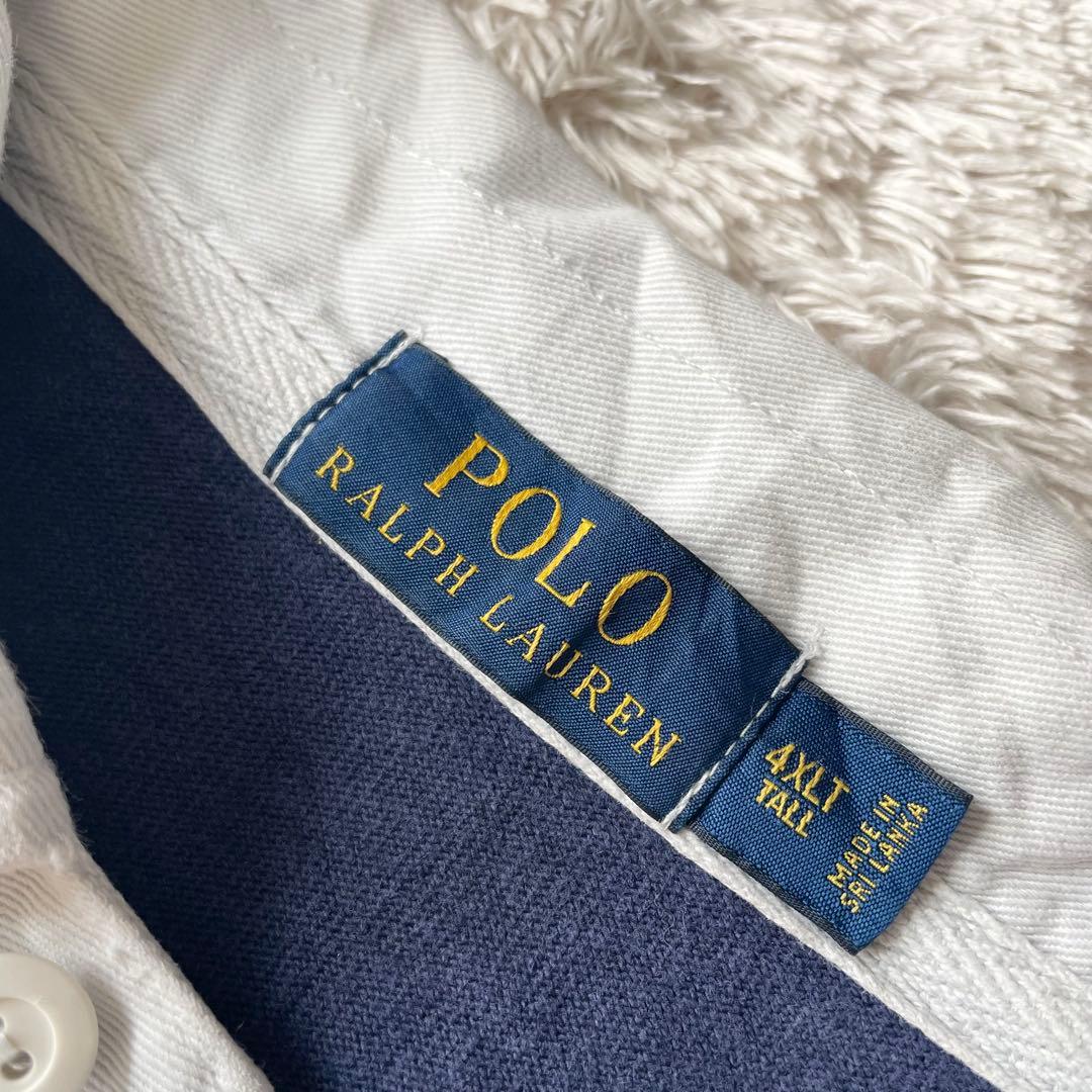 ラルフローレン ラガーシャツ ポロシャツ 長袖 4XLT ボーダー