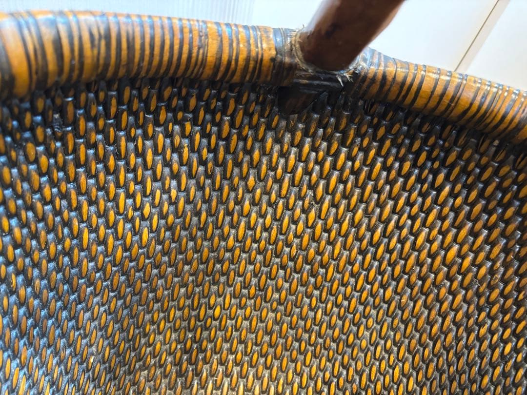 アジアン家具 天然素材バスケット 木製ハンドル