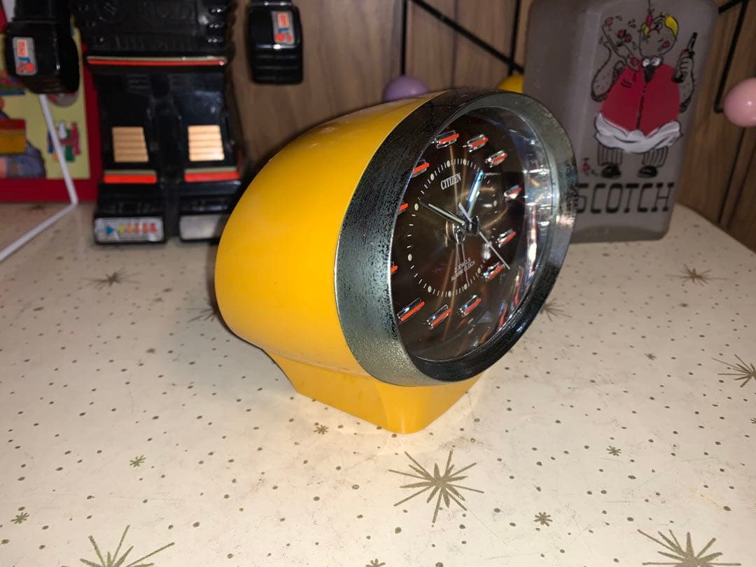 昭和レトロ　動作品　シチズン CITIZEN ゼンマイ式　置時計　スペースエイジ