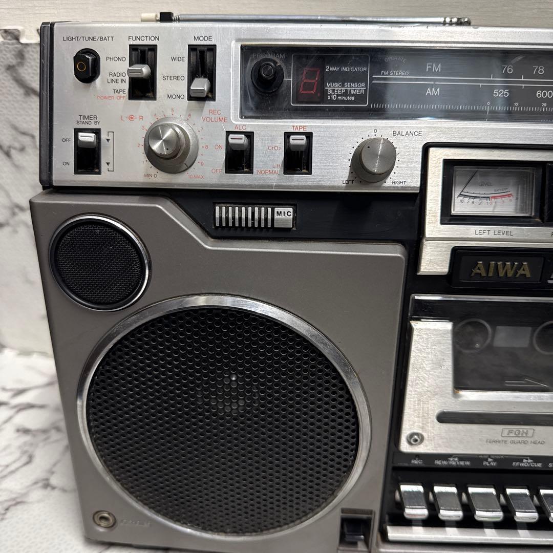AIWA アイワ 大型ラジカセ CS-80 昭和レトロ ラジカセ通電確認品