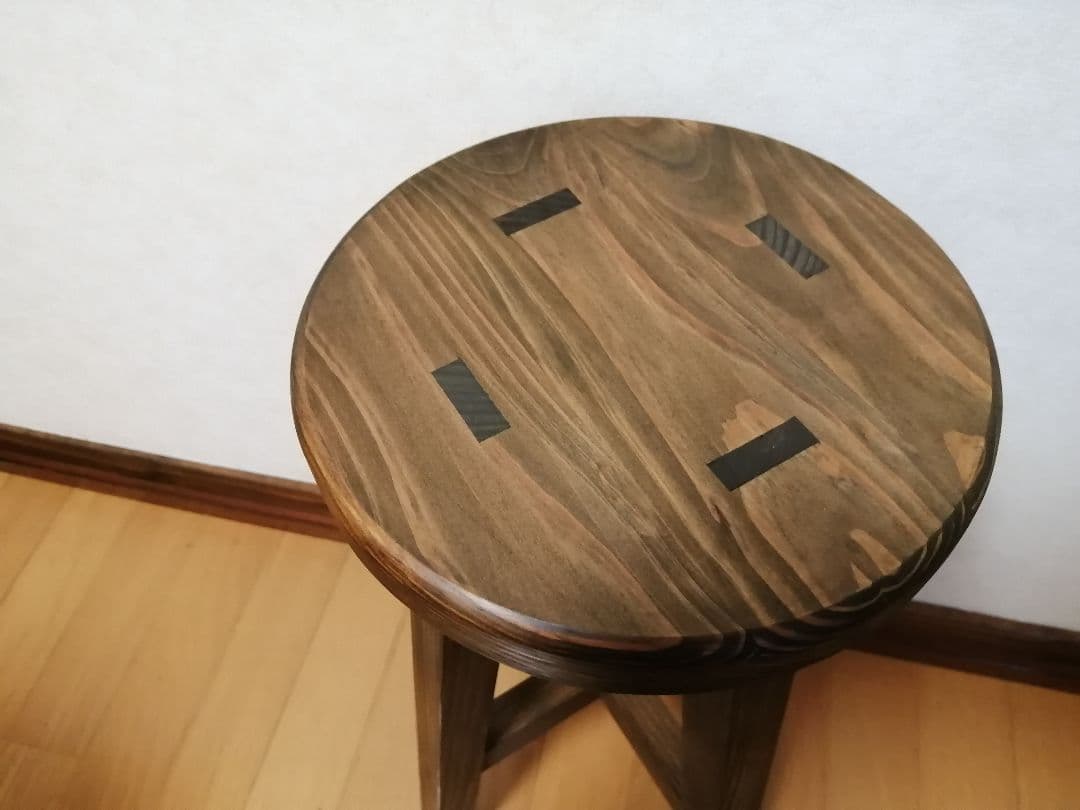 木製スツール　３脚セット　高さ52cm　丸椅子　stool