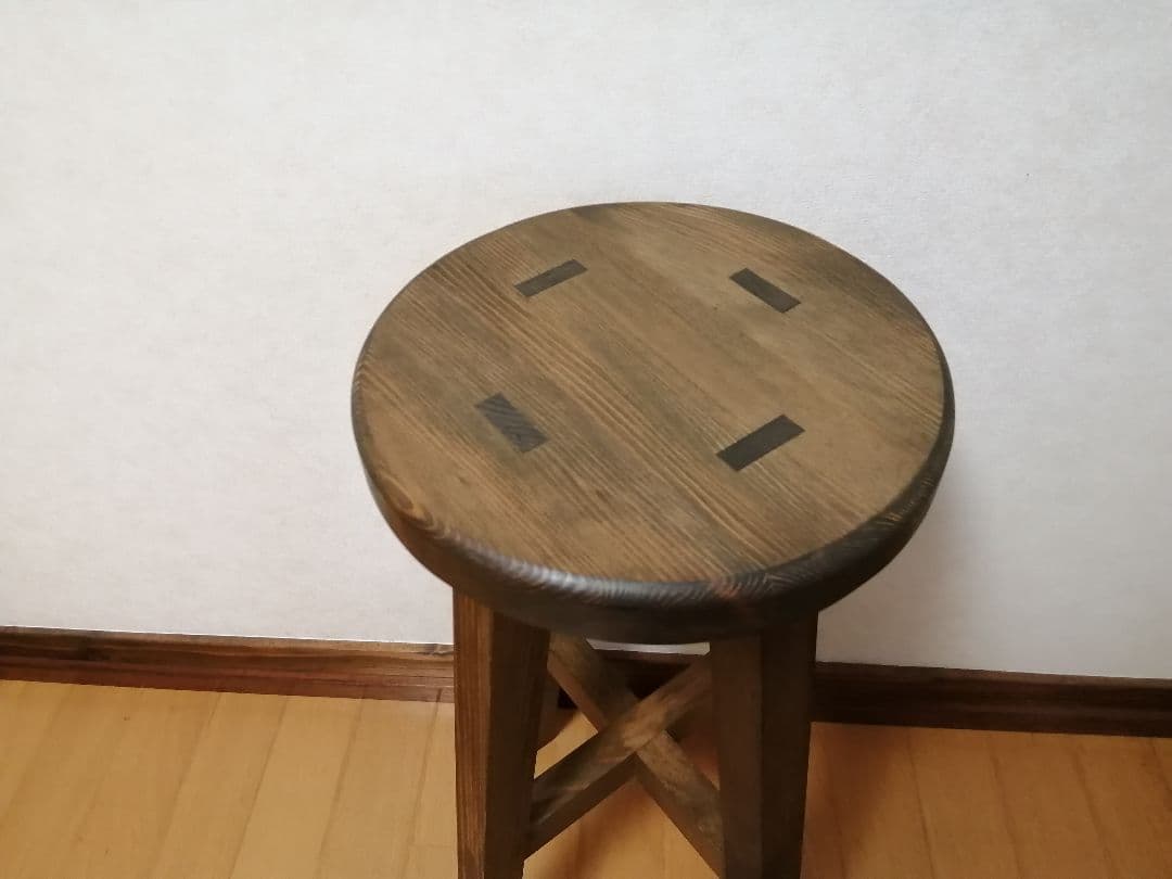 木製スツール　３脚セット　高さ52cm　丸椅子　stool