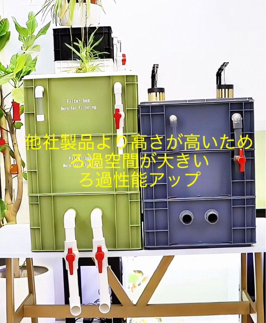 お任せ濾過材2段付き　池水槽用万能フィルター 万能濾過槽　外部式飼育濾過装置器