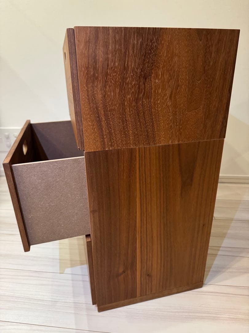 最終SALE✨美品✨ 無印良品　スタッキングチェスト　ウォルナット　３段