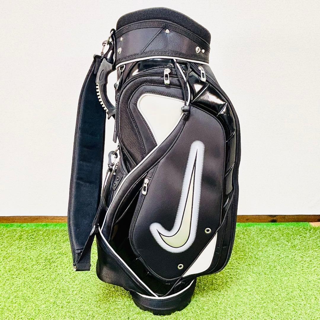NIKE ナイキ キャディバック 9型 6分割 カート式 でかロゴ ブラック