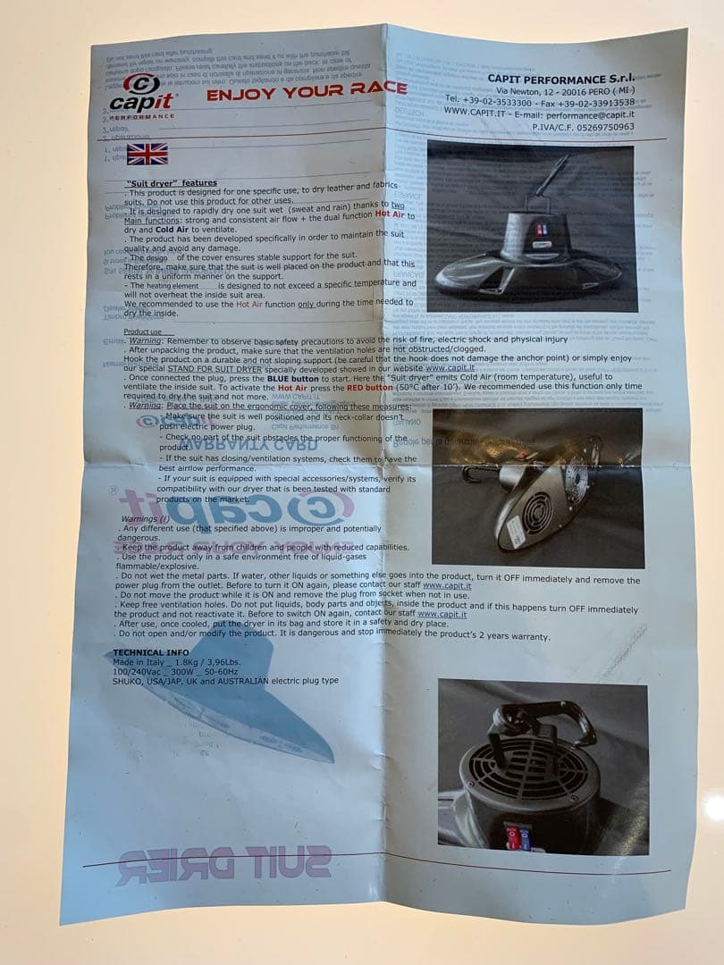 capit バイクスーツ★ドライヤー★新品