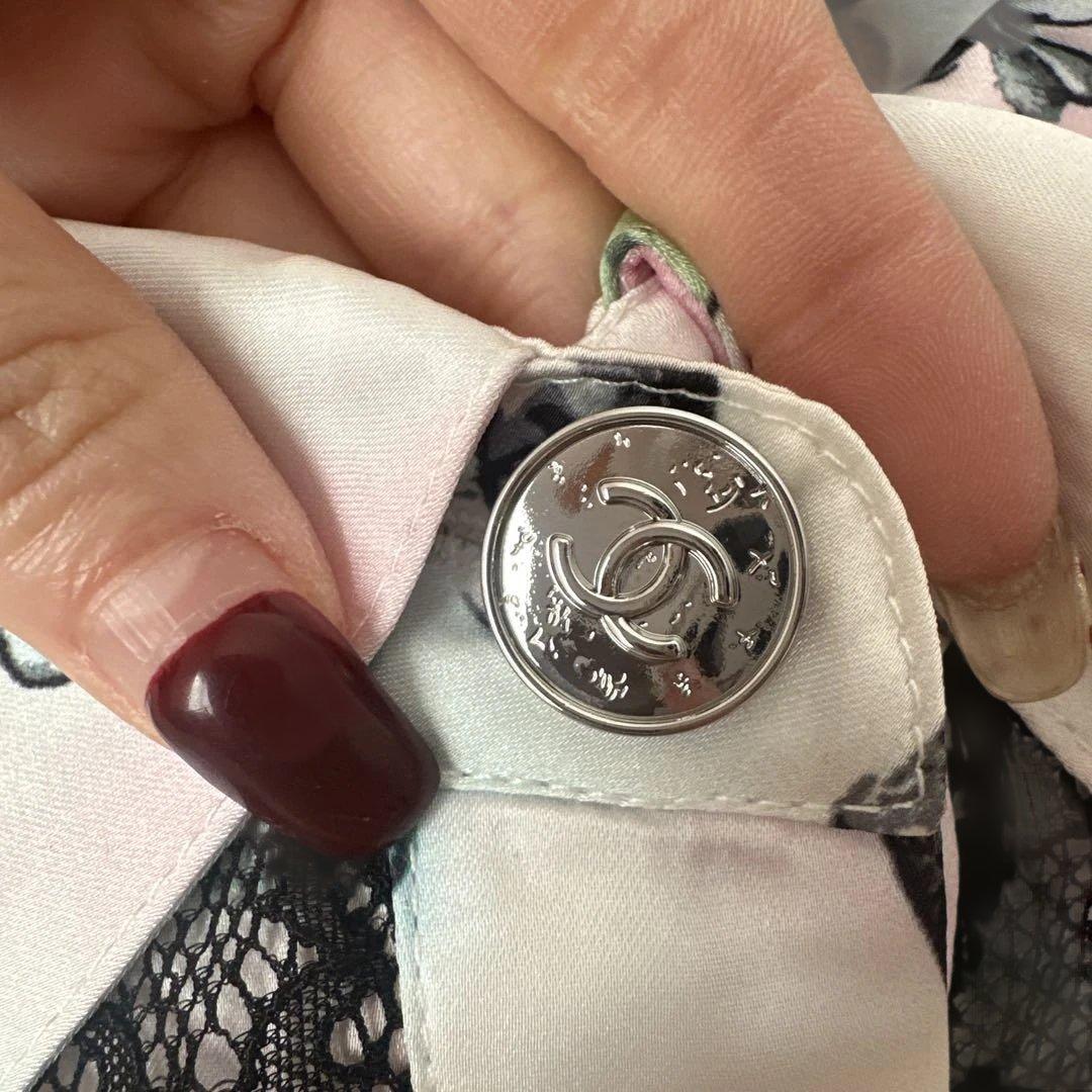 シャネル 花柄プリント 長袖シャツ