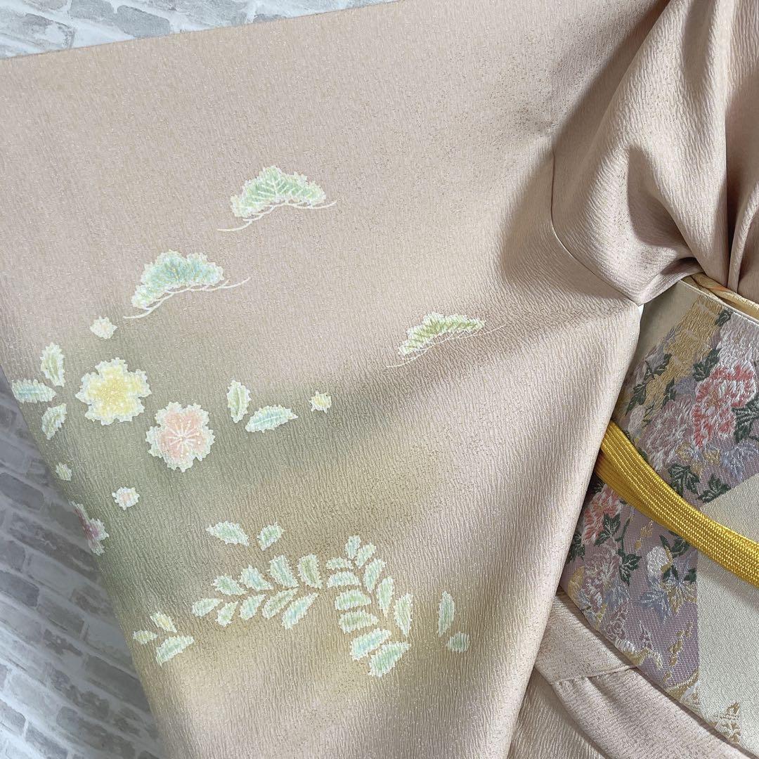 訪問着　フルセット　桜　絞り　パールトーン加工　春らしい　入学式　卒業式　P4