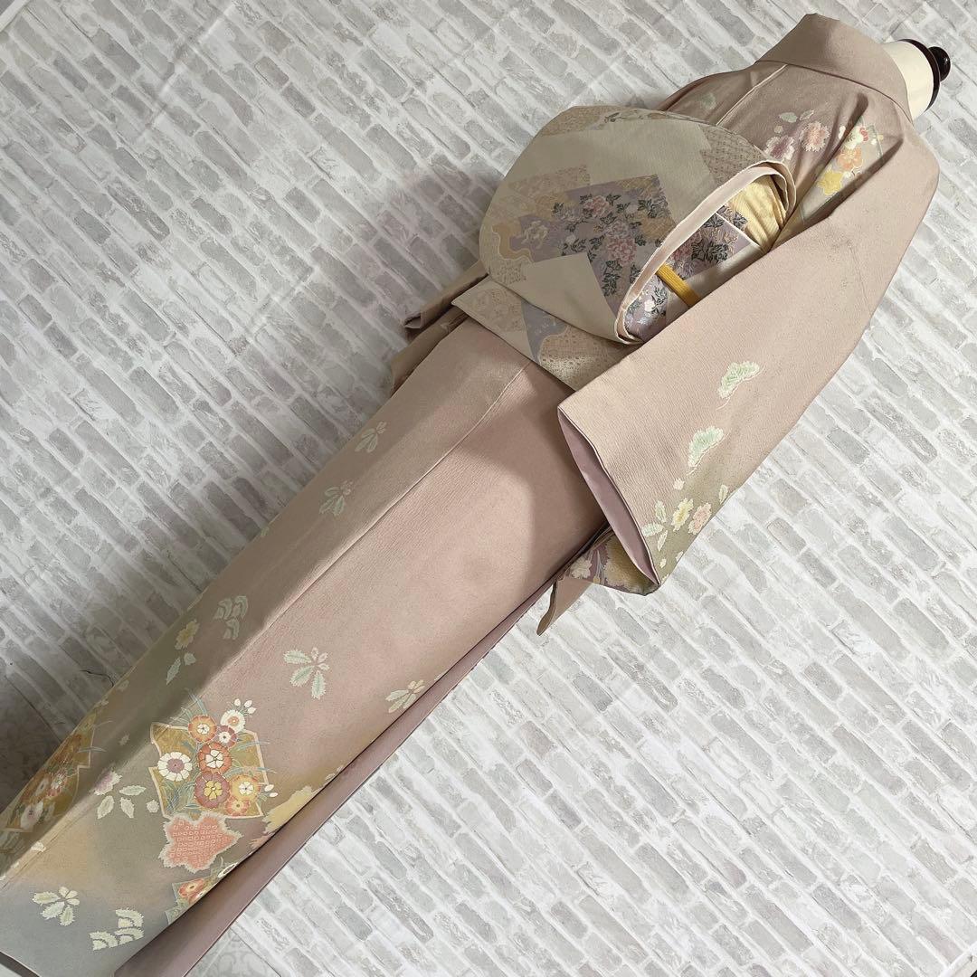 訪問着　フルセット　桜　絞り　パールトーン加工　春らしい　入学式　卒業式　P4