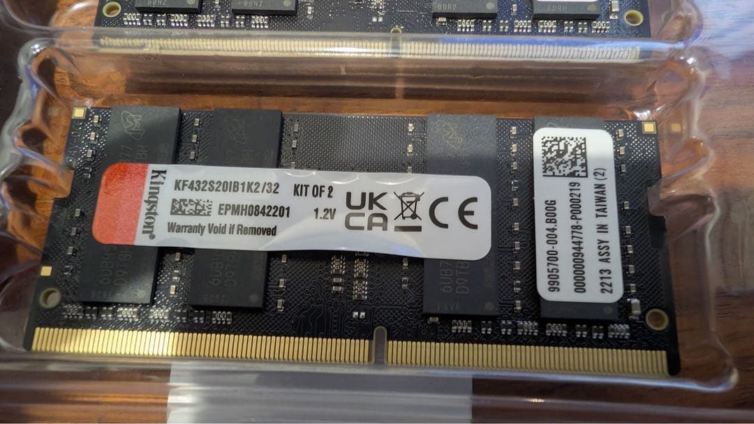 Kingston DDR4 32GB（16GB×2）ノート用メモリ