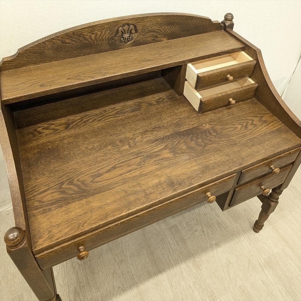 勇峰工芸　楢 ナラ材　学習机　勉強机　ワークデスク　パソコン　書斎　机　作業台