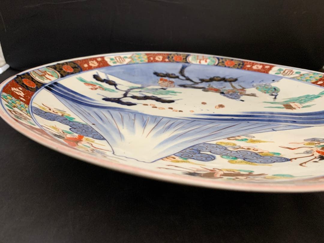 M*様 古伊万里　富士山　色絵金彩　大皿　約直径40㎝