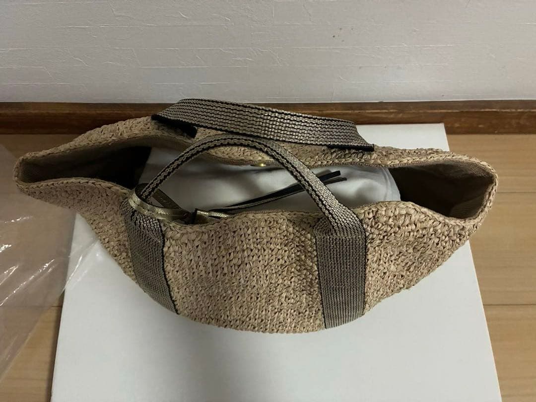 ヴィオラドーロ カゴバッグ サンドロ ラフィアテープハンドルトート