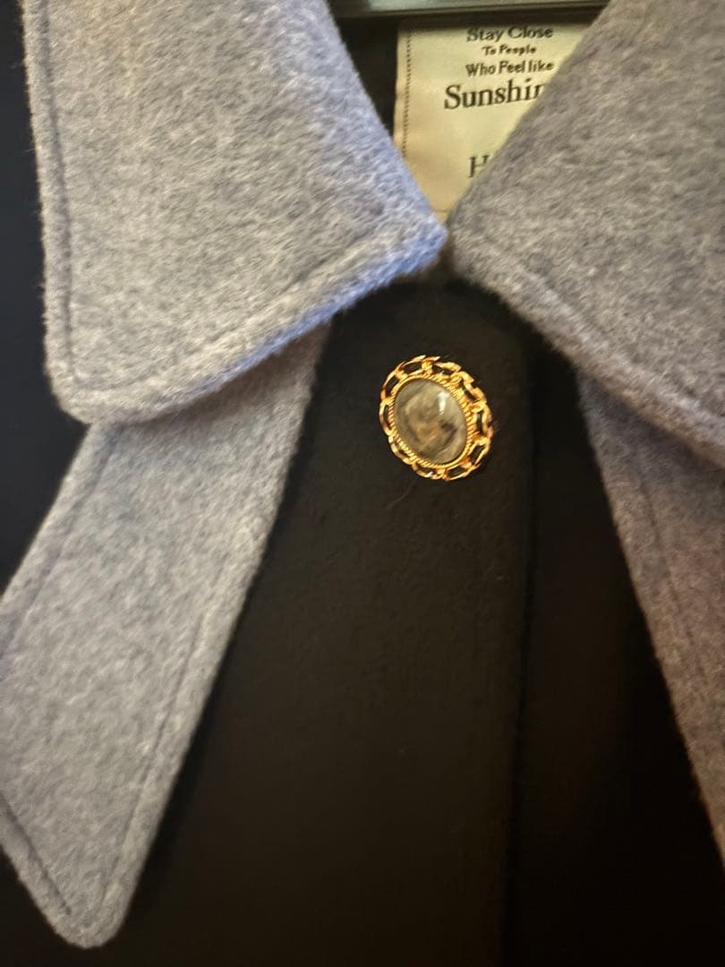 kuose バイカラー リボンカラーコート 正規品 ブラック