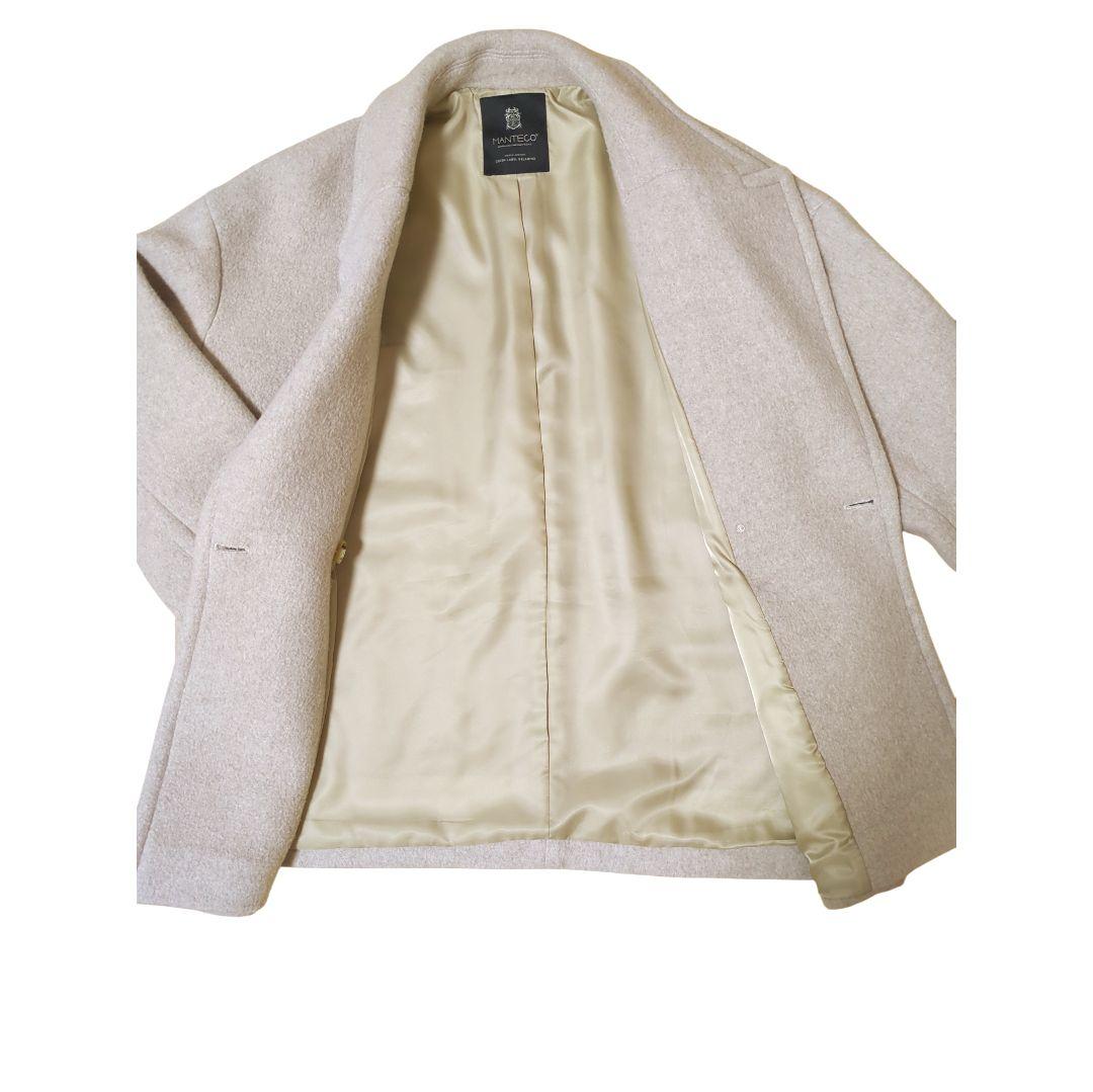 グリーンレーベルリラクシング マンテコ ピュア ショートコート M グレージュ