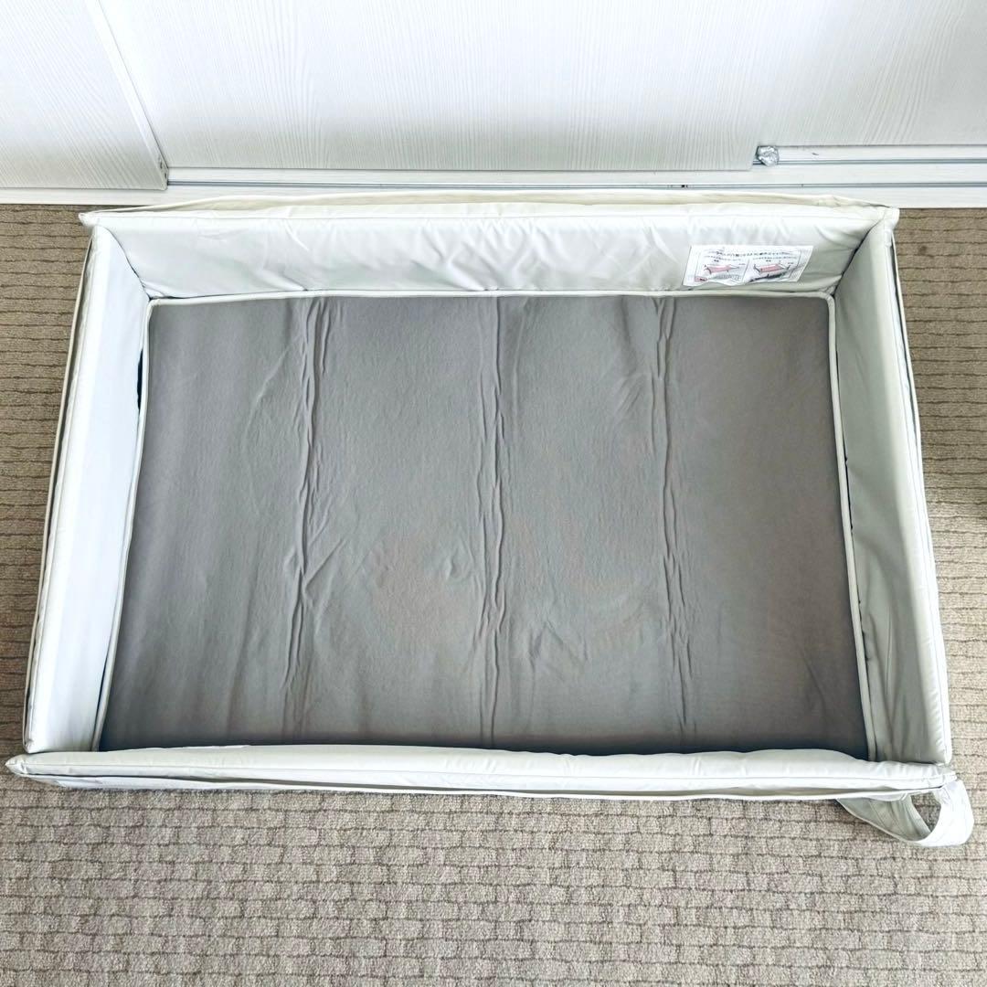 【美品】ベビーベッド ココネルエアープラスAB ホワイトベージュ