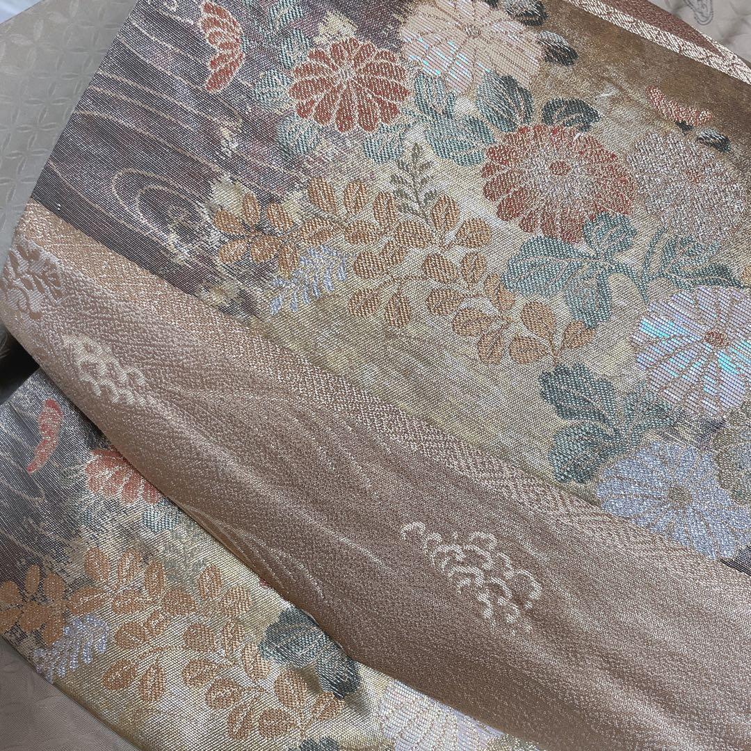 訪問着　フルセット　熨斗　そよ風　手刺繍　地紋　七宝　着物　I8