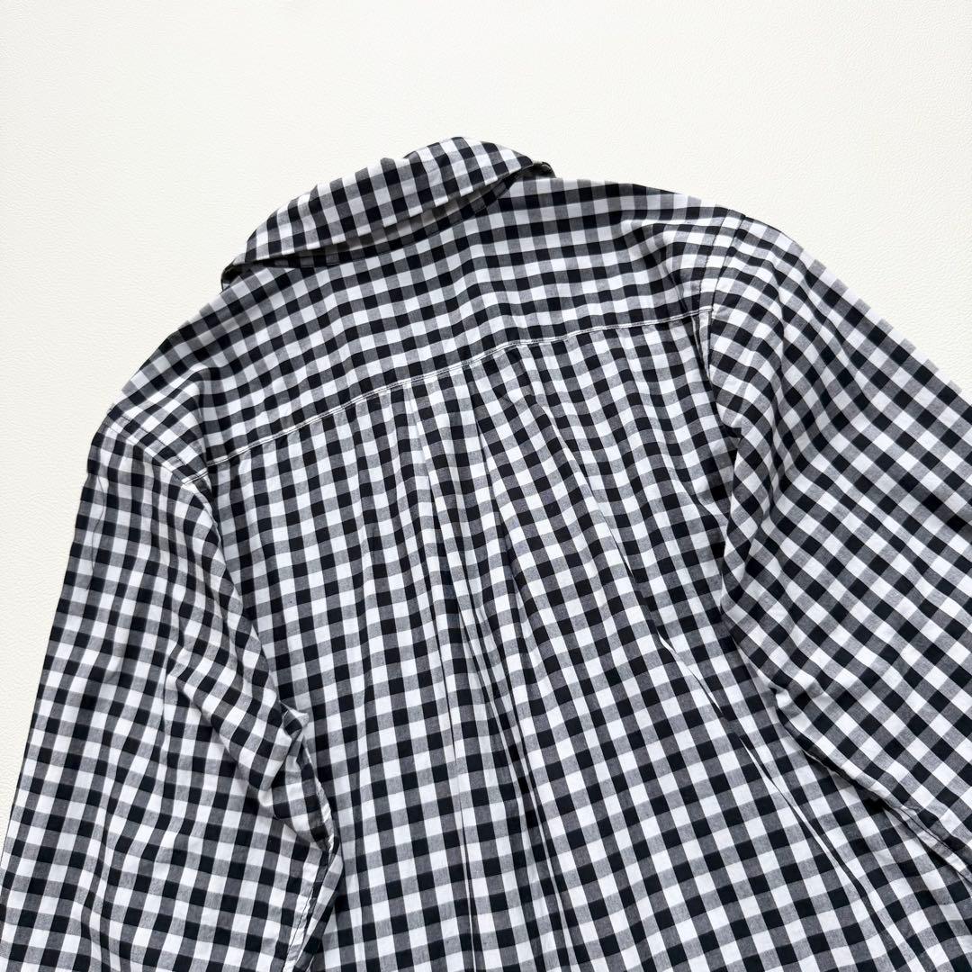 美品　ブラックコムデギャルソン　ラウンドカラー　パッチワーク　チェック　ドット