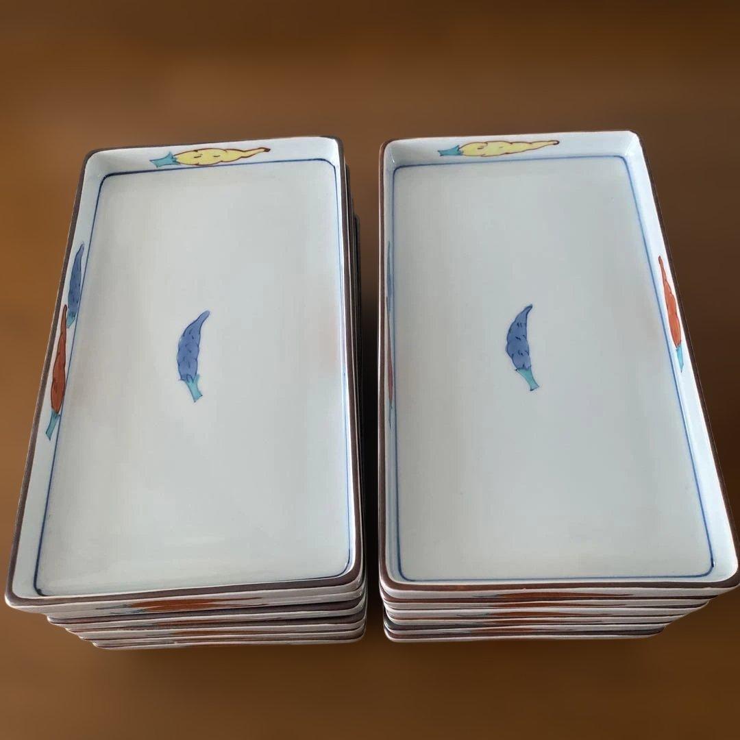 華山　萬右衛門　角皿　長皿　12枚組