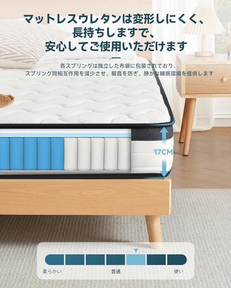 Z-HOM マットレス ゼミダブル 120*195*17cm （ホワイト）