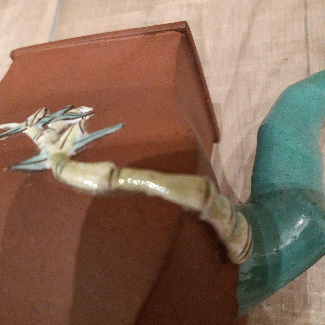 唐物　宜興紫砂　色絵花文　朱泥急須　単孔口　煎茶道具 ヴィンテージ 中国茶器