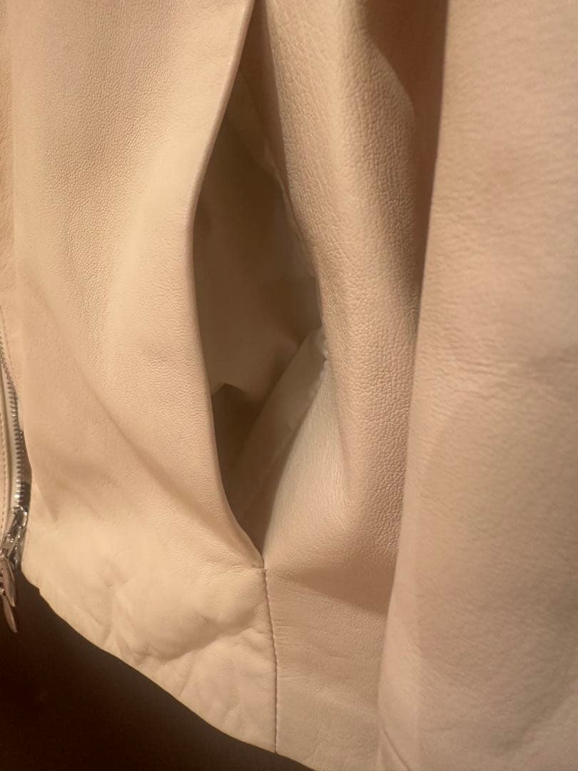 EMMETI⭐︎エンメティ レザー七分丈レディースジャンパー羊革 ラムスキン　38