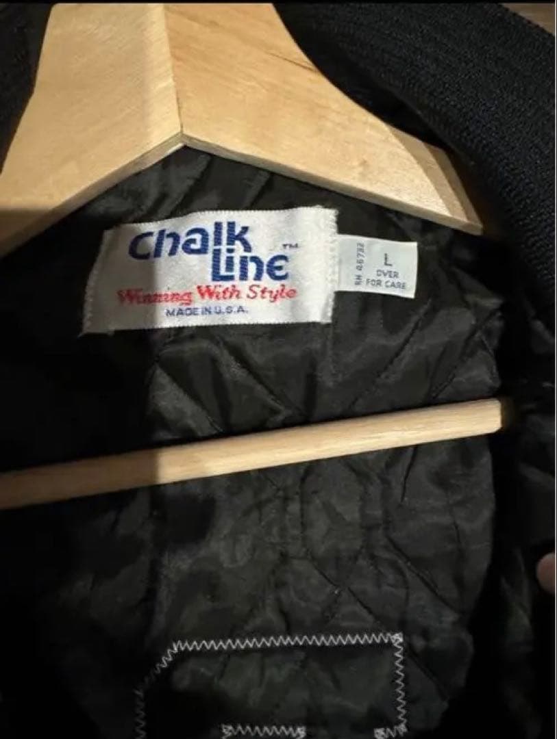 レイダース　90'sスタジャン　ブラック×シルバー　　Lサイズ