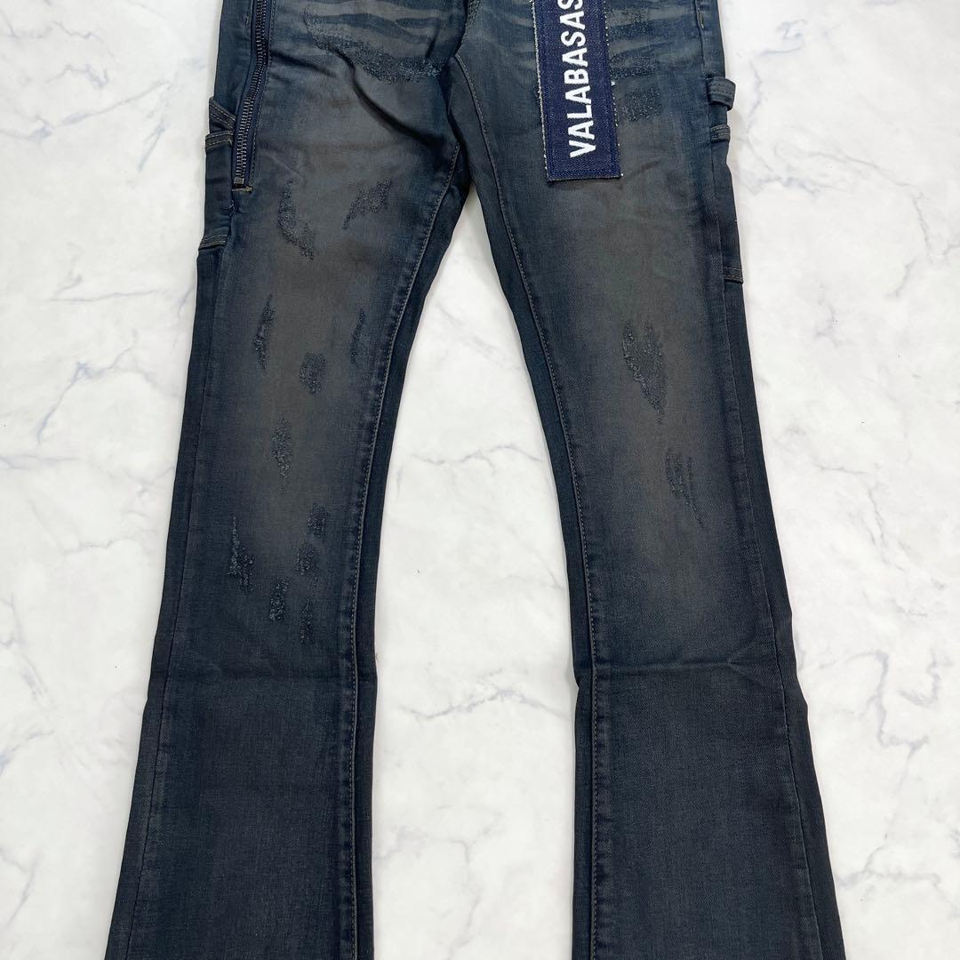 新品バラバサスVALABASAS ヴィンテージウォッシュスキニーフレアデニム S
