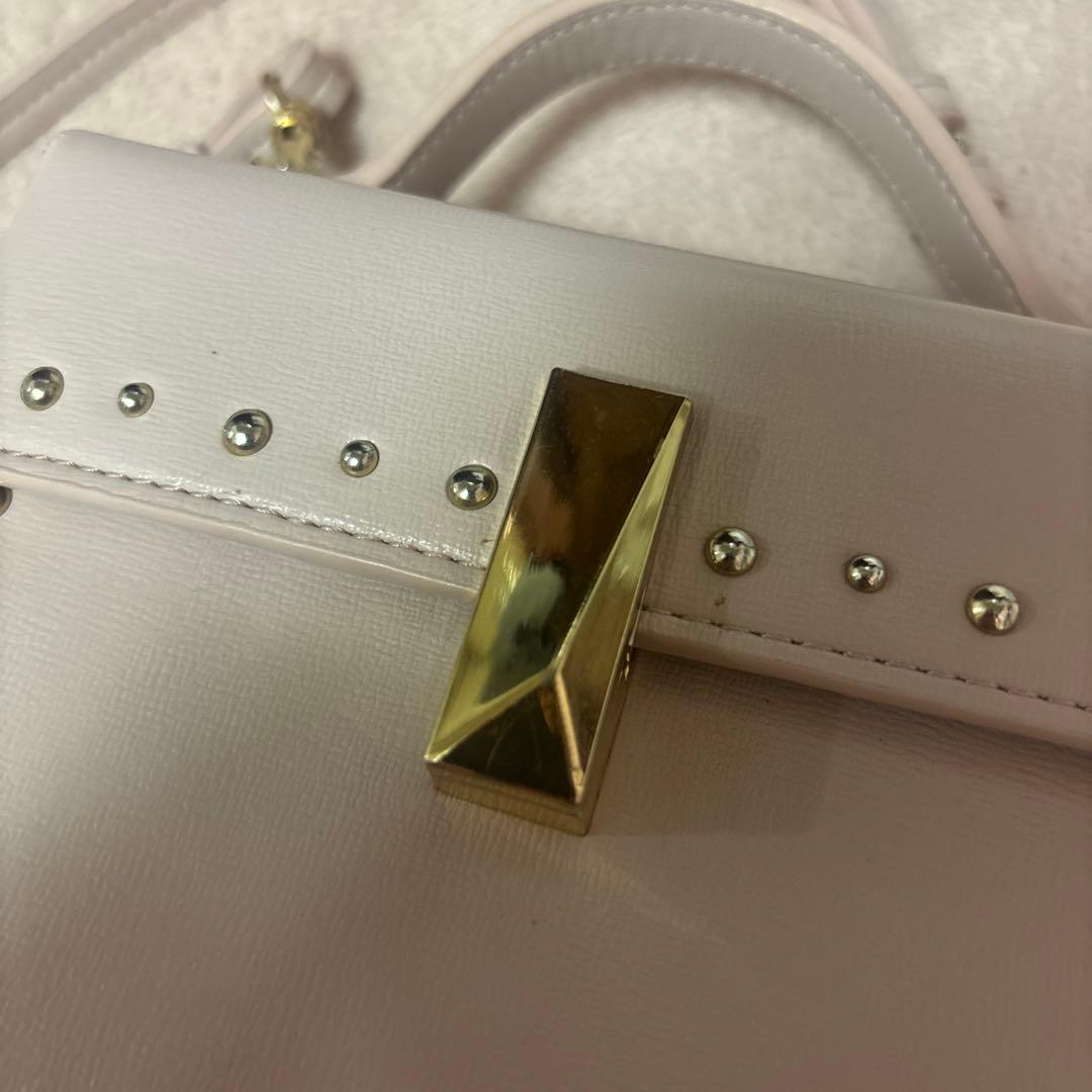 セルフォード ピンク スタッズ付き ショルダーバッグ