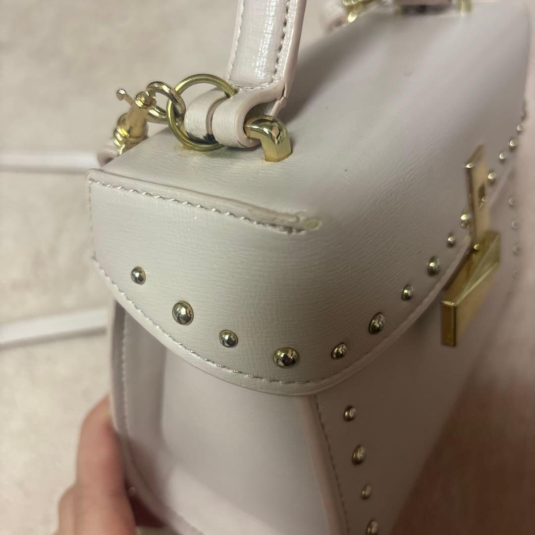 セルフォード ピンク スタッズ付き ショルダーバッグ