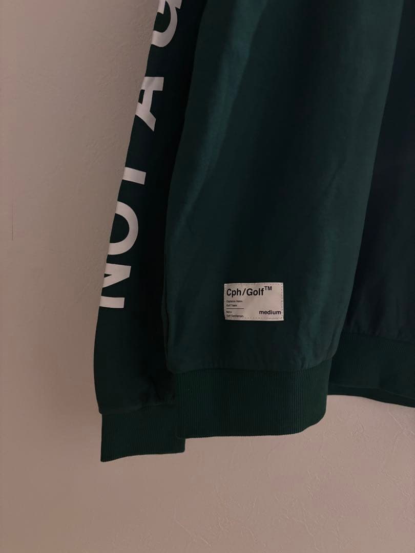 ロゴモックネックシャツ　グリーン　M