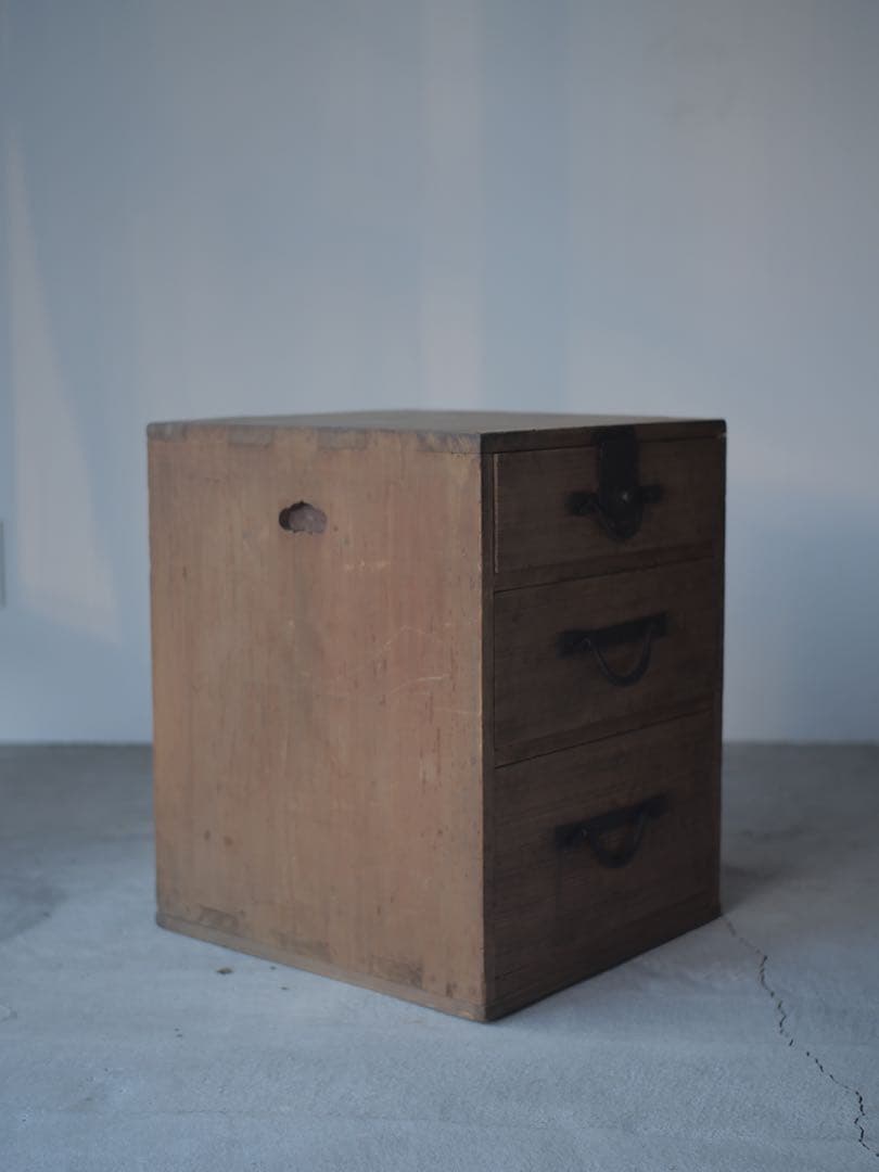 小抽斗　引き出し　収納　小物入れ　木箱　古家具　古道具　アンティーク　昭和レトロ