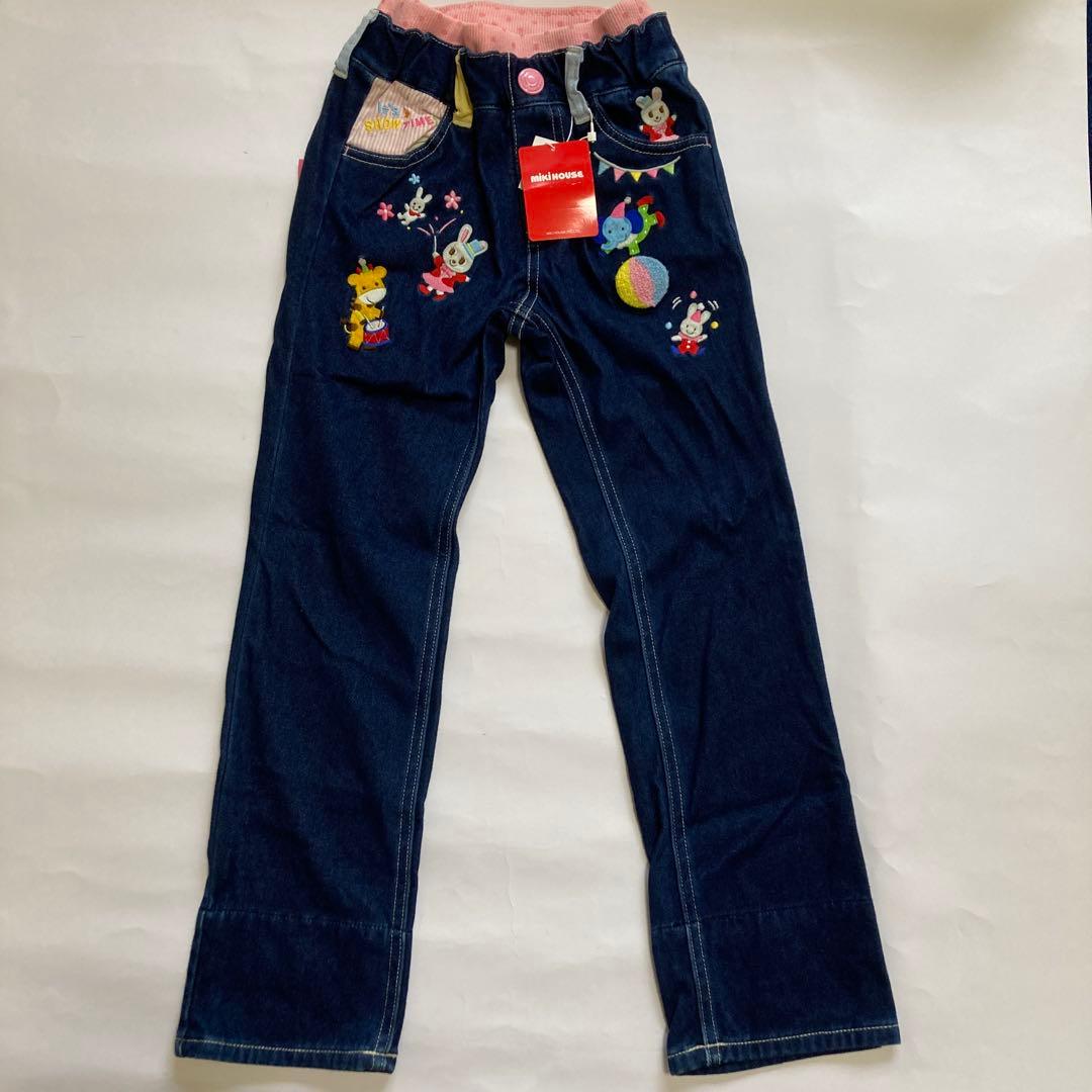uu 新品未使用 ミキハウス 豪華デニムパンツ 120センチ