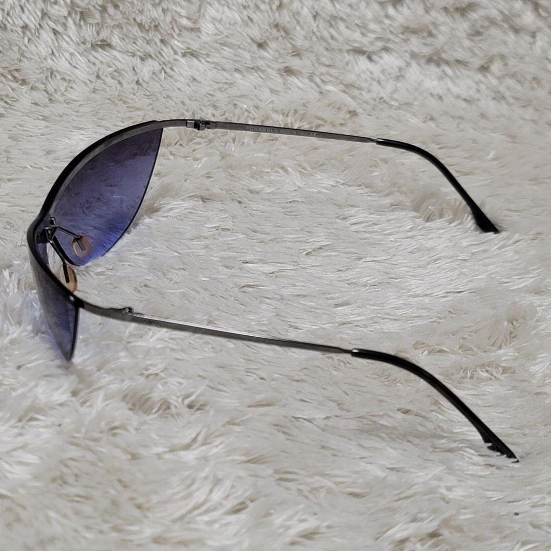 美品✨CHANEL シャネル スポーツスタイル サングラス ブルー系 保存袋