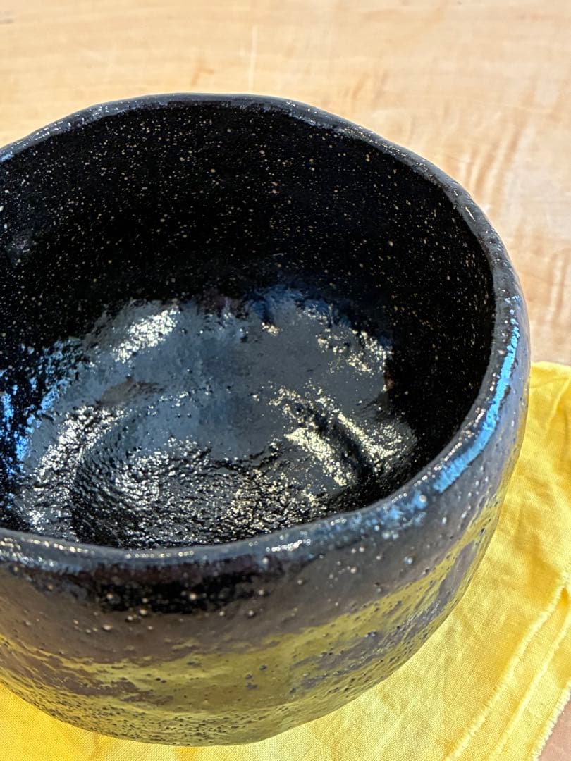 二代 小川長楽 楽焼 茶碗 黒茶碗 黒楽 茶道具 共箱