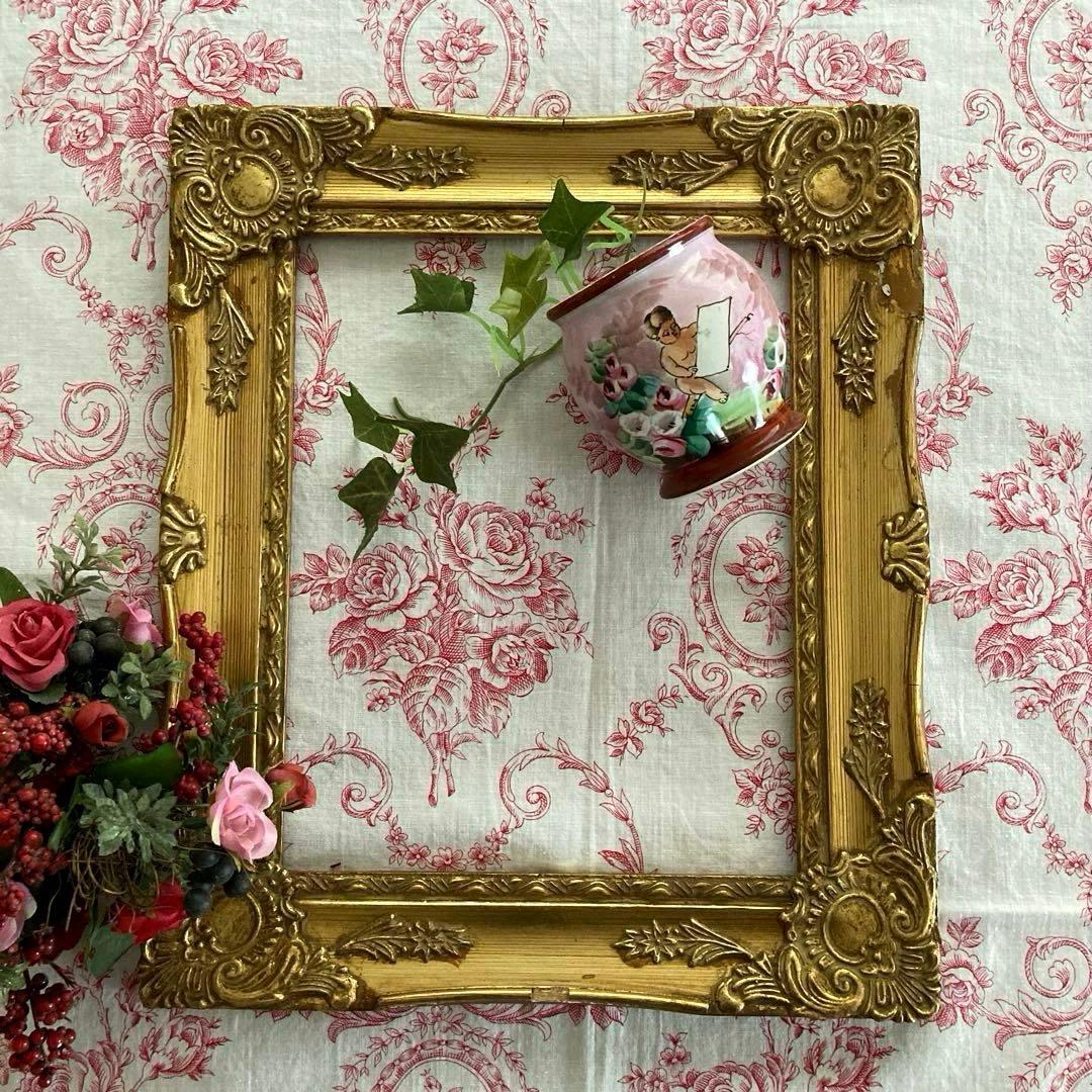 ♪フランスアンティーク 装飾模様が素敵なフレーム 額