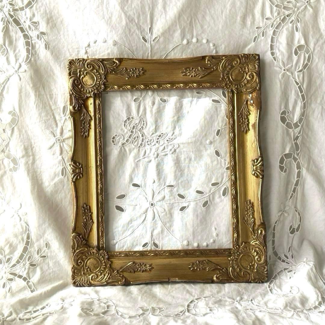♪フランスアンティーク 装飾模様が素敵なフレーム 額