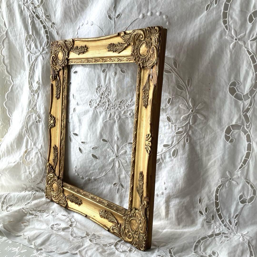 ♪フランスアンティーク 装飾模様が素敵なフレーム 額