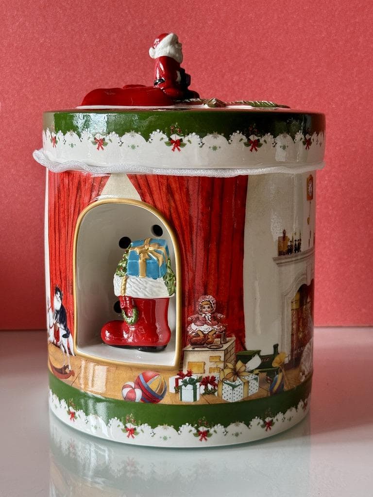 売約済み　ビレロイ＆ボッホ　クリスマス　オルゴール付　キャンドルボックス　サンタ