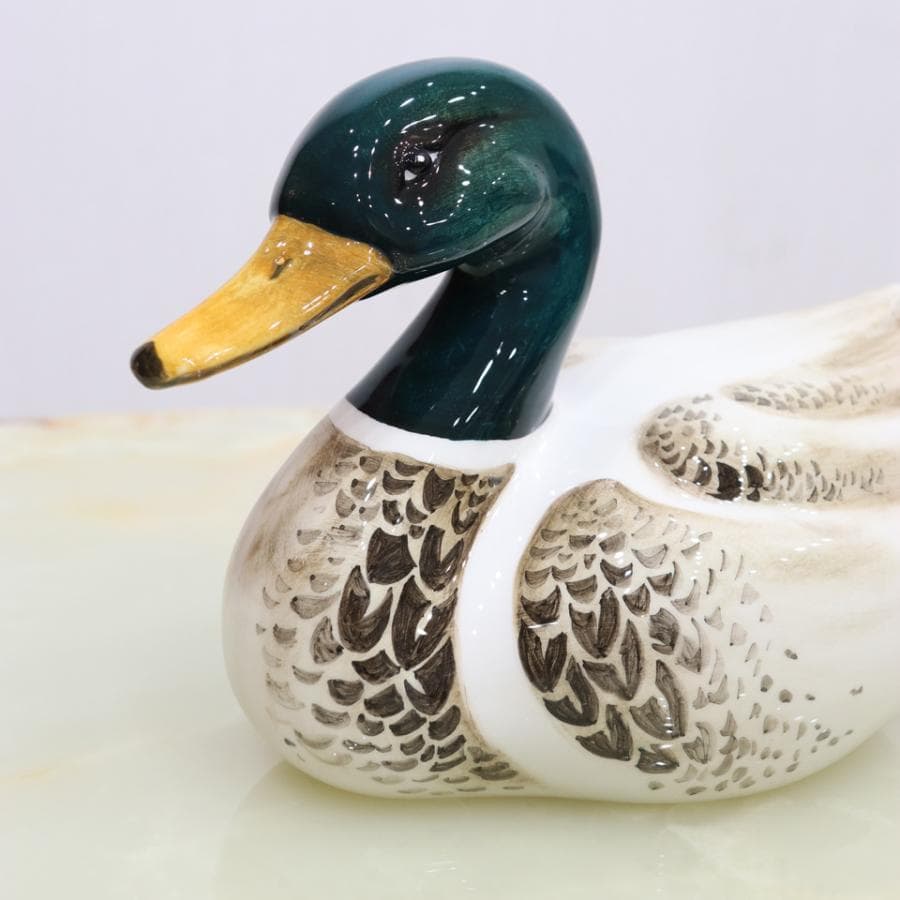 陶器 動物 鴨 カモ 置物 イタリア製 AHURA