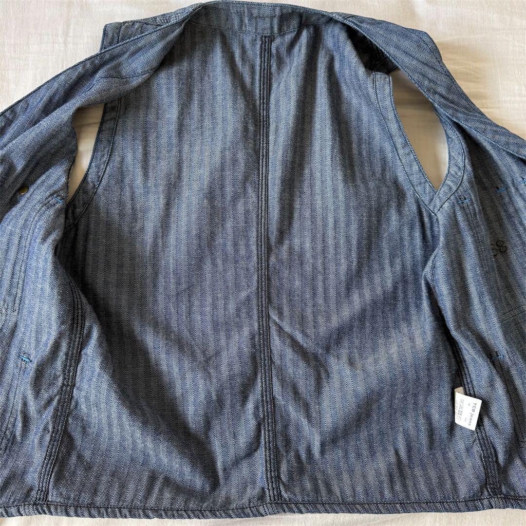 希少 TCB jeans Foremen Vest インディゴHBT 38