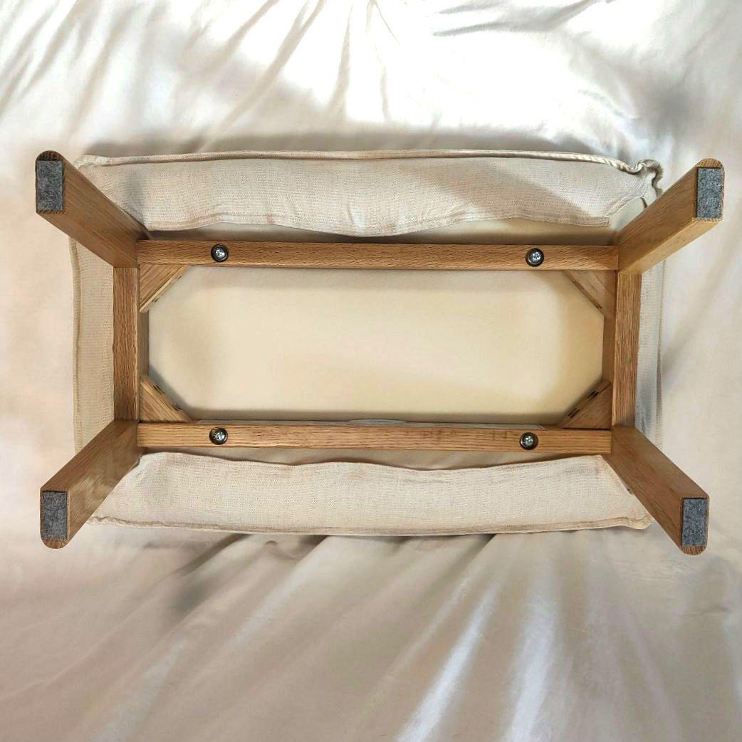 美品✨無印良品 ハイバックリクライニングソファ用オットマン アイボリー 麻混