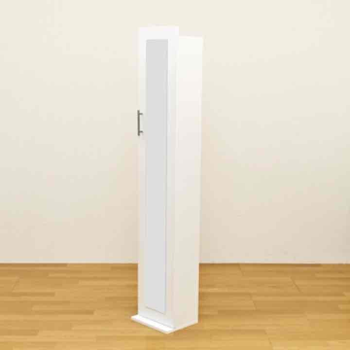 CD/DVD収納　姿見ミラー　WH