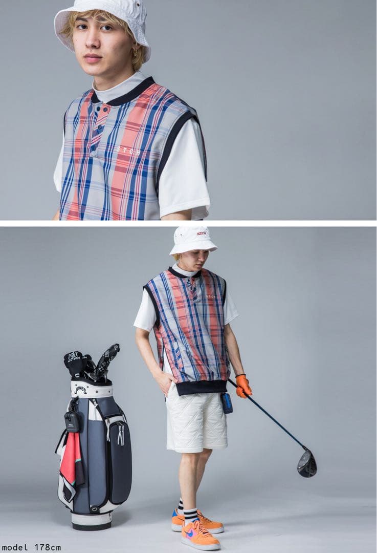 antiqua golf STCH チェック ベスト★ユニセックス★