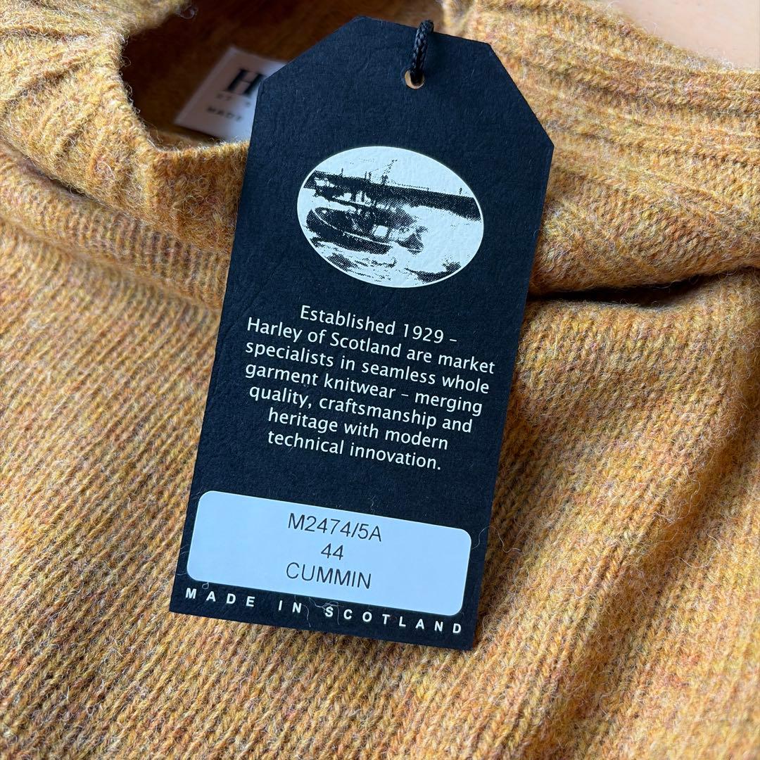 【新品】ハイネック セーター ハーレーオブスコットランド マスタード 44