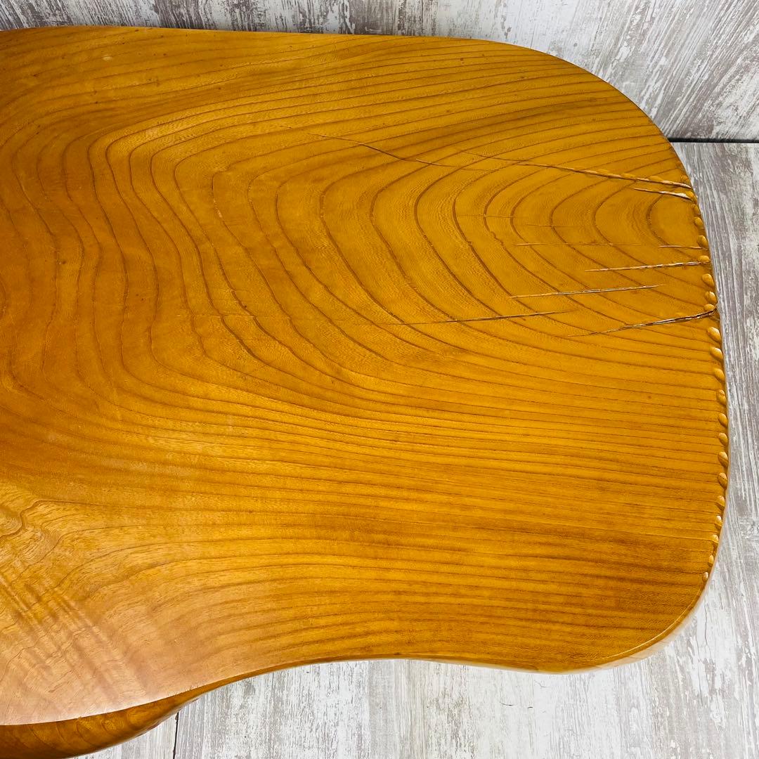 昭和レトロ 木製 天然木 一枚板 脚付き 座卓 センターテーブル 古家具