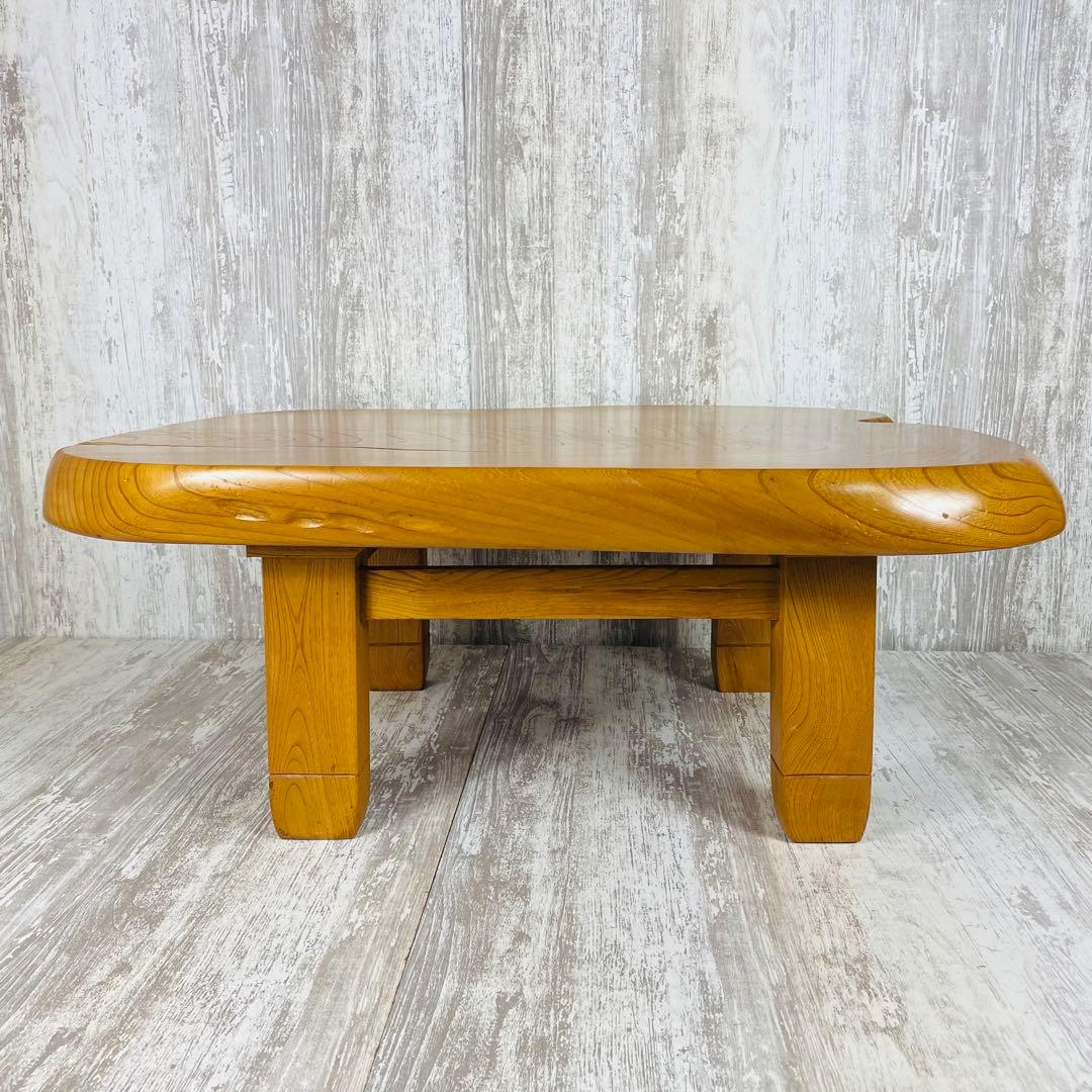 昭和レトロ 木製 天然木 一枚板 脚付き 座卓 センターテーブル 古家具