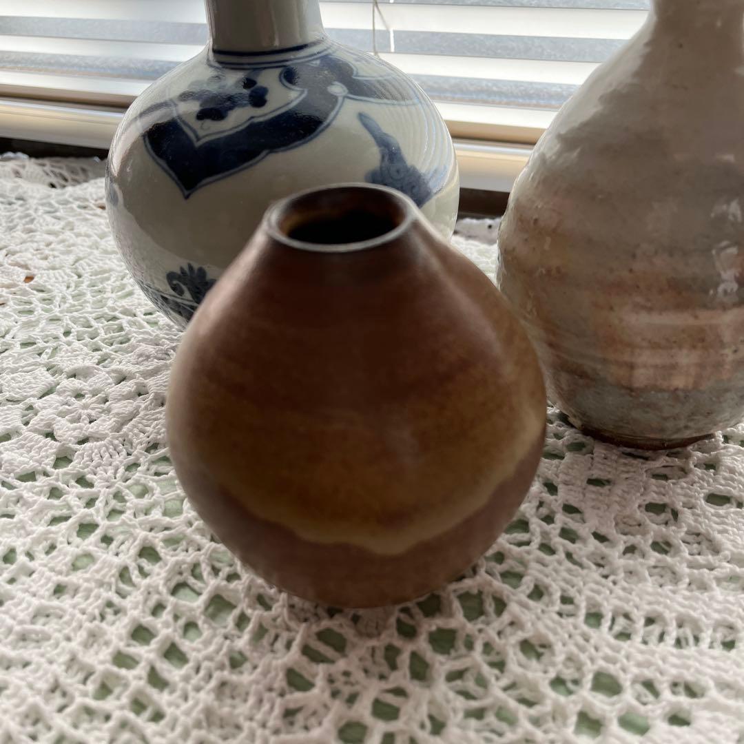 山本長左 藍九谷 花器ほか　計３点